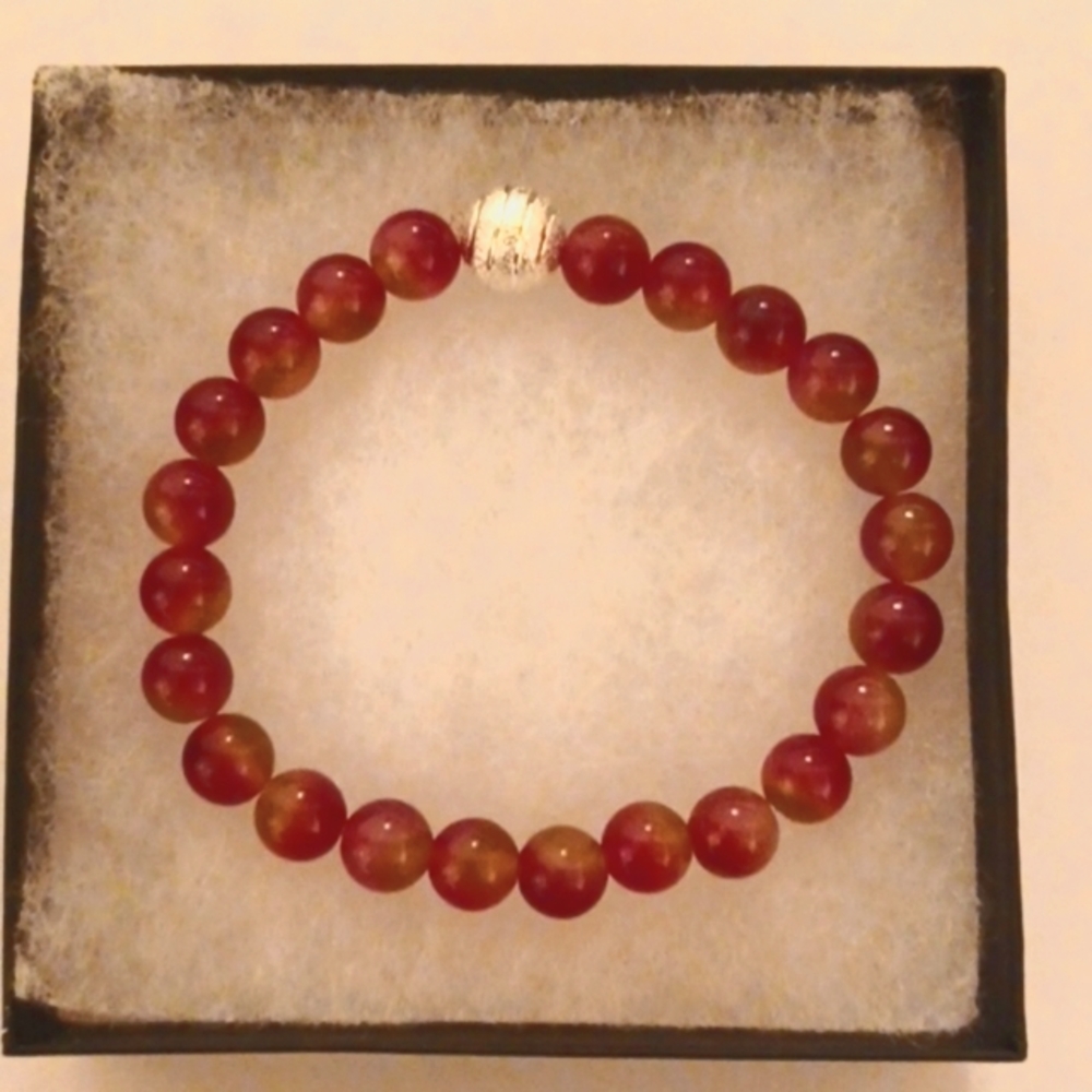 Rose Gold Malaysian Jade Stone Bracelet